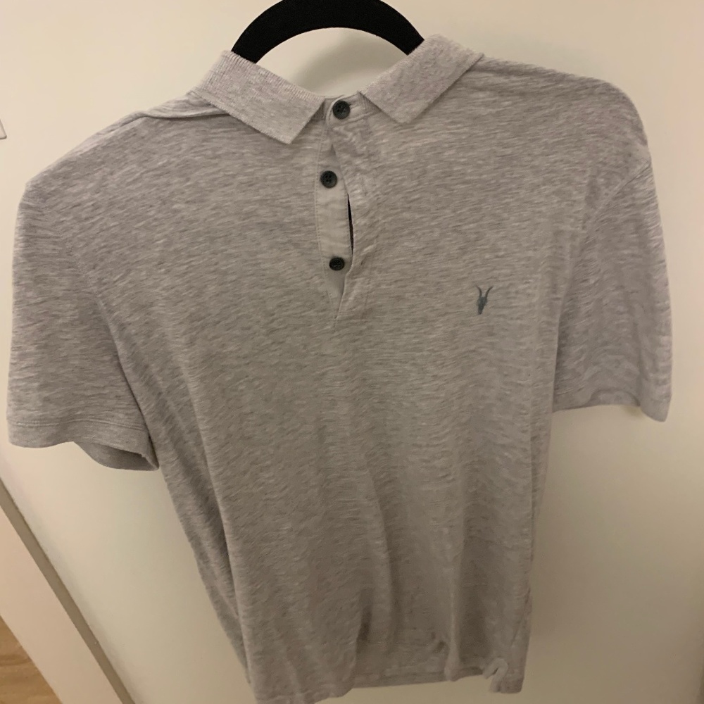 Mens All saints cotton polo shirt